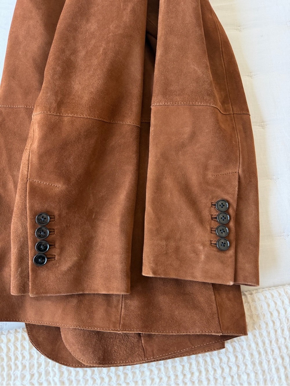 Mango Medium Relaxed Fit Suede Blazer in Vintage Brown - Picture 14 of 16